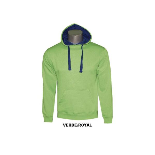 Sudadera adulto con capucha bicolor unisex - Imagen 2